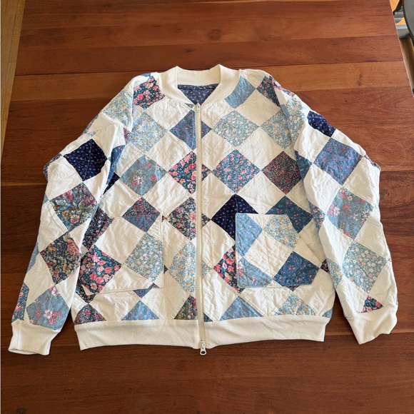 Vintage America Jackets & Blazers - Vintage Homemade Patchwork Quilted Jacket